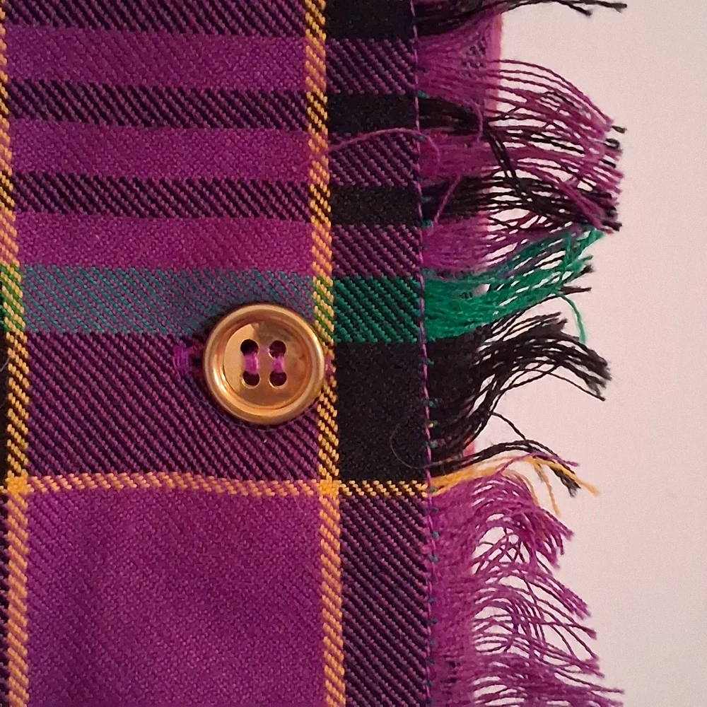 Chaus A-Line Plaid Skirt in Purple and Green - Picture 4 of 4